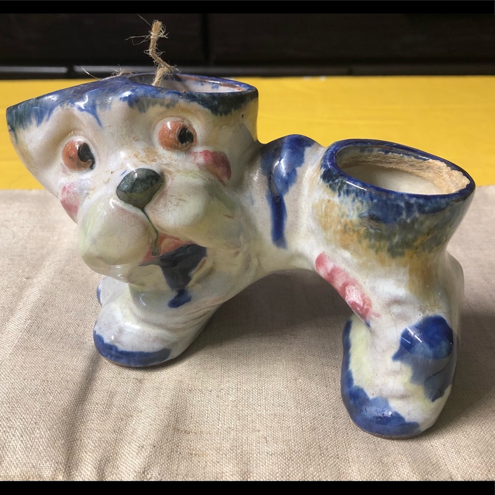 Funky Retro Colorful Dog Planter